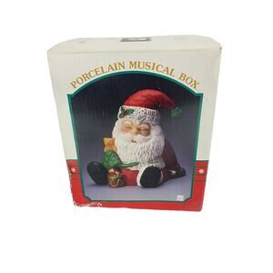 Santa's World Christmas Vintage Musical Sleeping Santa Figure Made In Taiwan